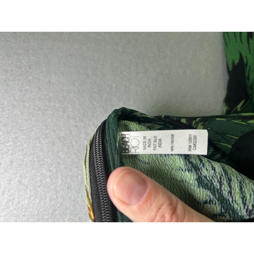 Beach Riot Wide Leg Pants Womens Medium Black Green Tropical Palm Leaf Print - Picture 9 of 9